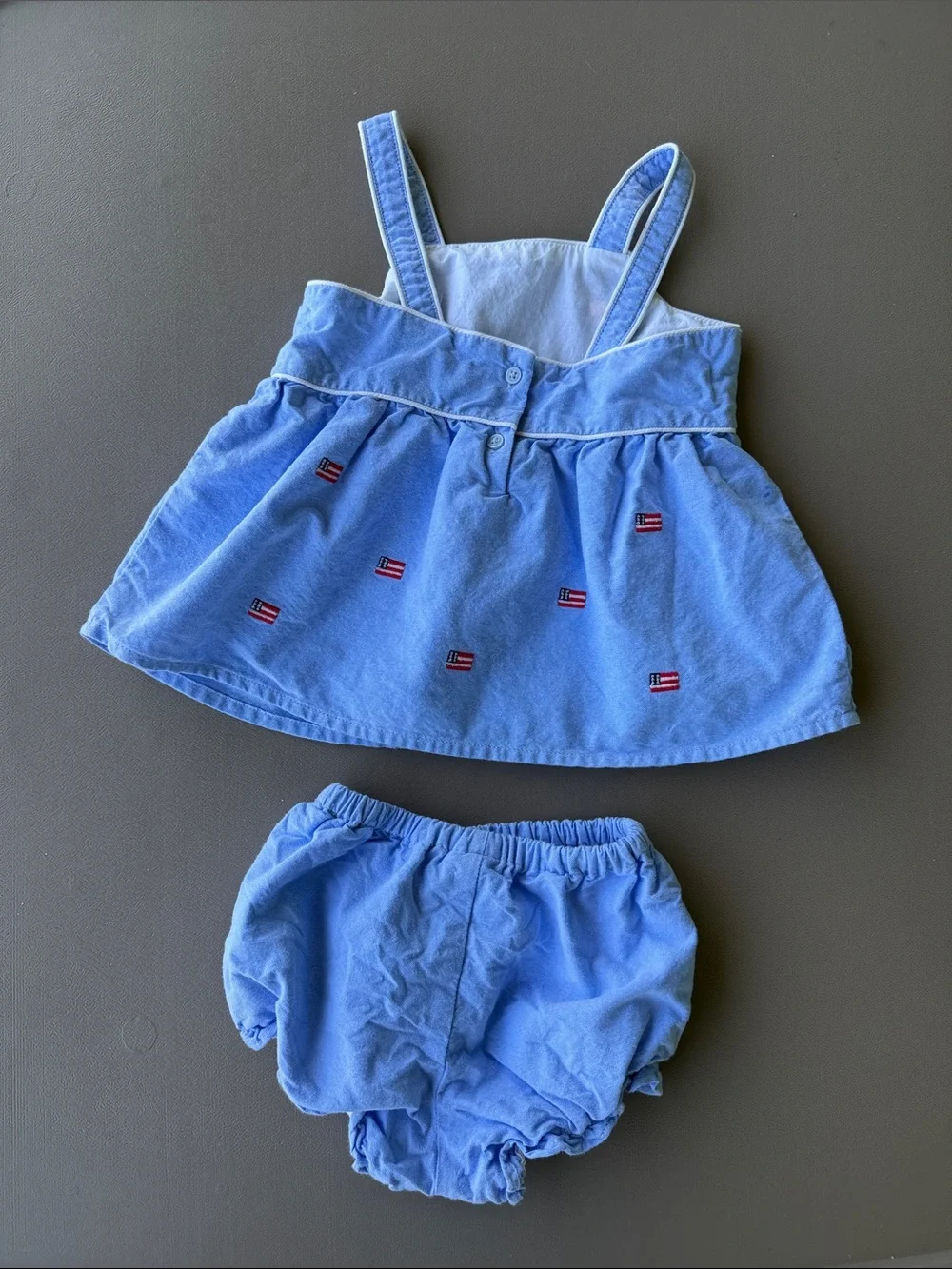 Janie and Jack chambray American flag set size 18-24m
